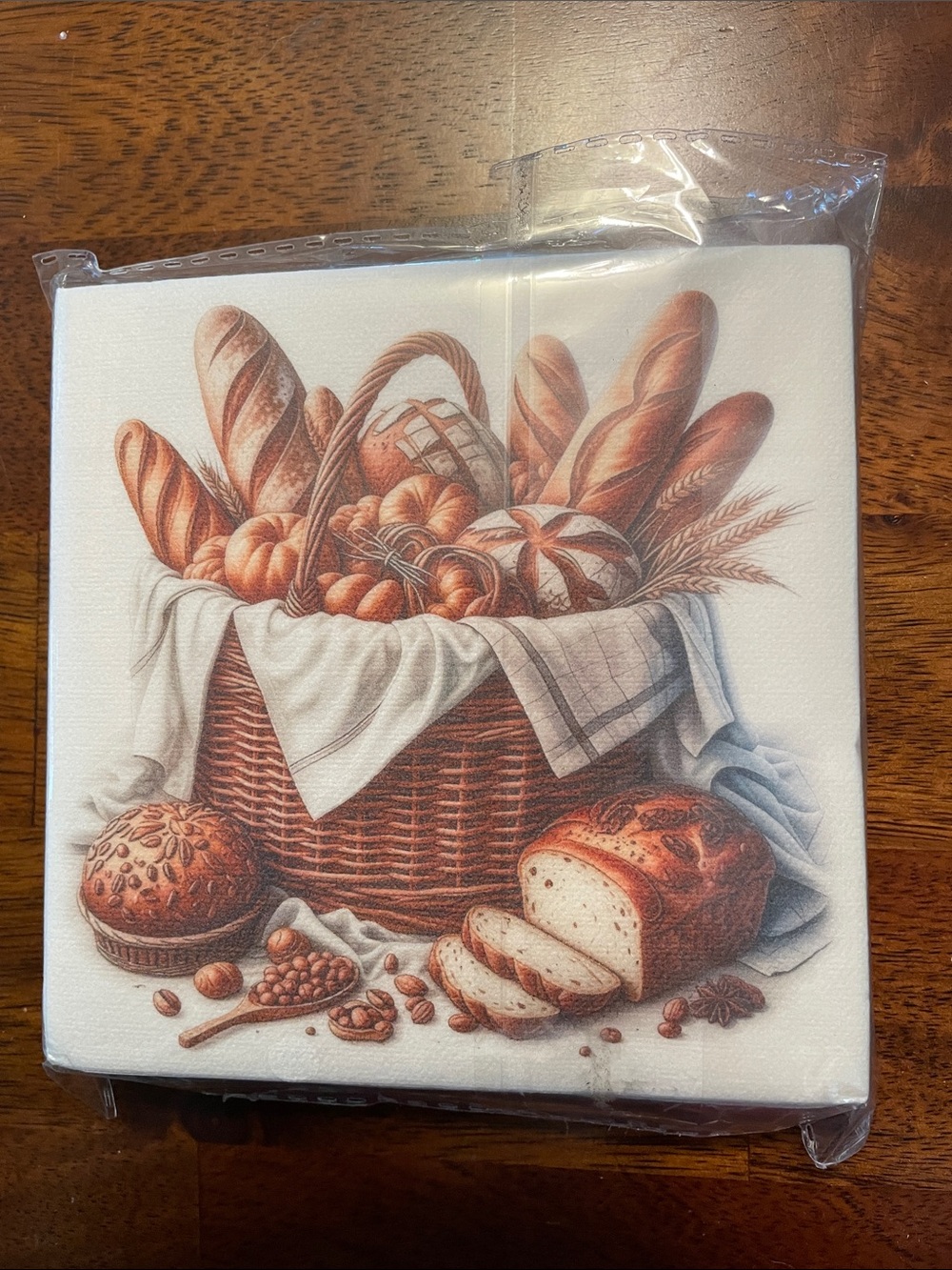 Bread Pattern Linen-Like Texture Dust-Free Napkins 16pcs
